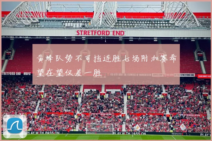 黄蜂队势不可挡连胜七场附加赛希望在望仅差一胜